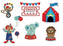 Stickserie - Zirkus in der Stadt